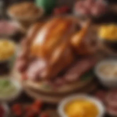 An assortment of turkey products including sausages and deli meats