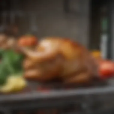 Flavor Enhancers for Turkey Preparation Flavor enhancers and herbs beside a turkey on a rack