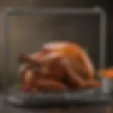 Strategically arranged turkey on a cooking rack