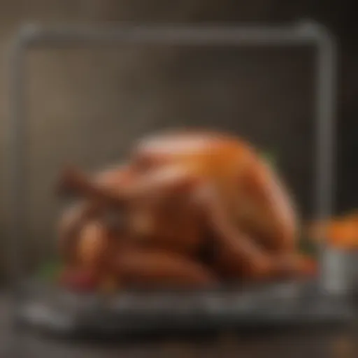 Strategically arranged turkey on a cooking rack