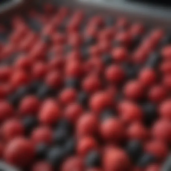 Close-up of berries in a specialized storage container