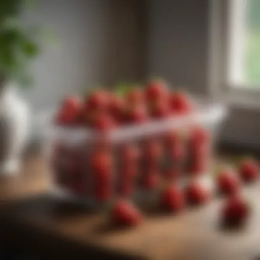 Elegant berry keeper container showcasing fresh strawberries
