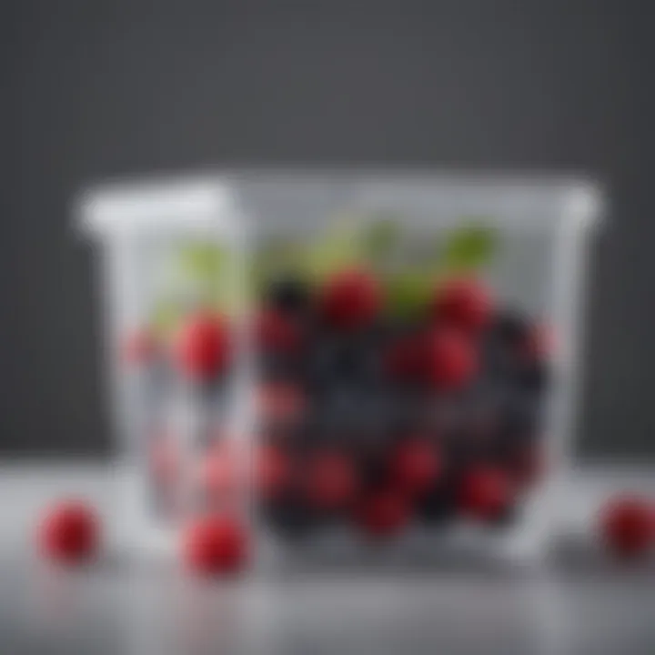 Berry keeper container with condensation demonstrating freshness retention