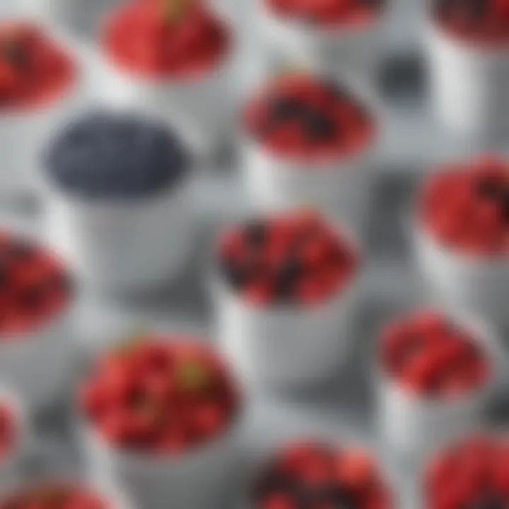 Variety of berry keeper containers arranged aesthetically