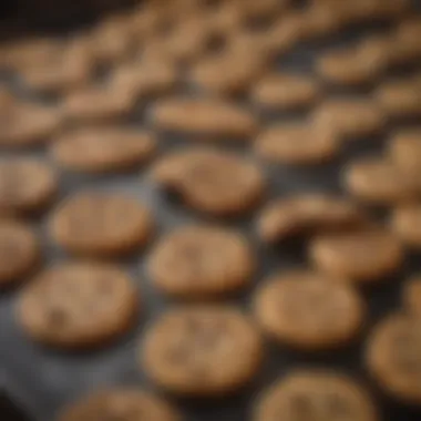 A close-up view of an airbake cookie sheet showcasing its unique double-layer design.