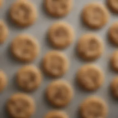 Freshly baked cookies on an airbake cookie sheet with a perfect golden-brown texture.