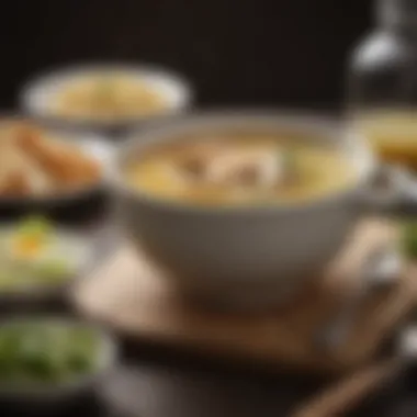 Culinary Delight with Chicken Broth A visually appealing dish showcasing chicken broth in a culinary context