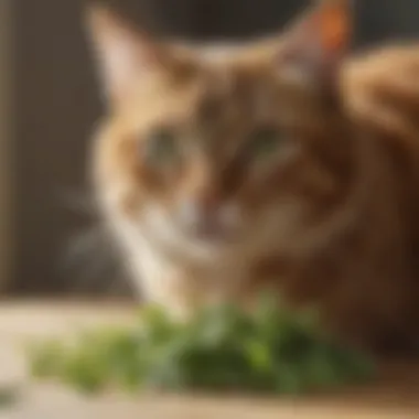 A cat exhibiting playful behavior after exposure to catnip