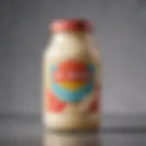 A close-up view of a jar of fat-free mayonnaise showcasing its creamy texture.