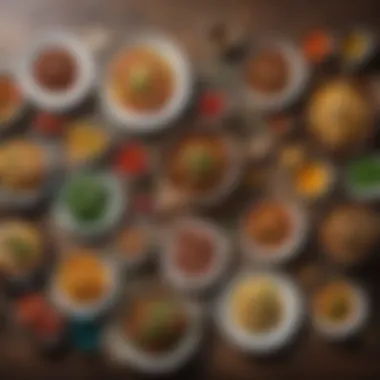A table set with healthy dishes from various cultures