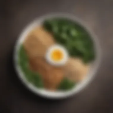 A beautifully arranged plate of whole grains and greens