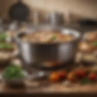 Versatility of Ingredients in Culinary Pursuits An array of ingredients ready to be cooked in a heavy bottom saucepan.