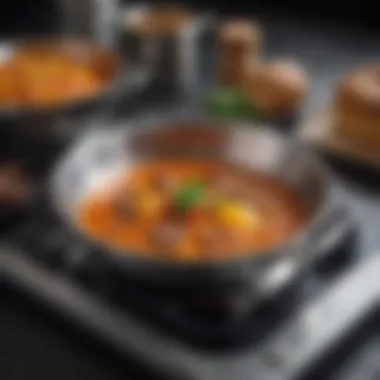 Culinary Masterpiece: The Result of Precision Cooking A beautifully plated dish made using a heavy bottom stainless steel saucepan.