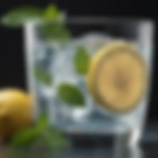 Refreshing glass of water with lemon slices and mint leaves