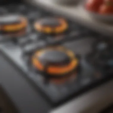 Close-up view of the controls on a portable gas stove top highlighting its user-friendly design