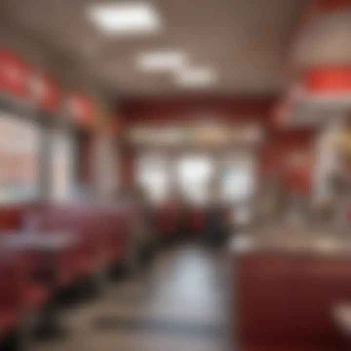 Interior view of Jack in the Box during lunch rush