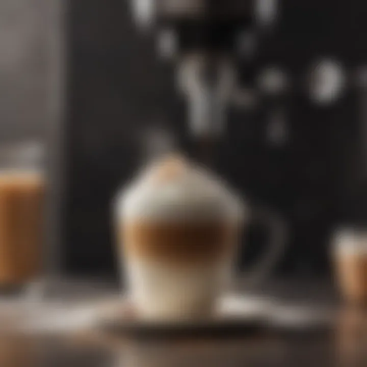 Close-up of the Aeroccino 4 frothing milk for coffee