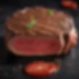 Perfectly cooked rare steak showcasing its vibrant red center