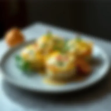 A beautifully arranged plate of scalloped potatoes with herbs for garnish