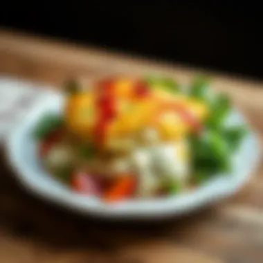 A comforting bowl of scalloped potatoes served alongside a green salad