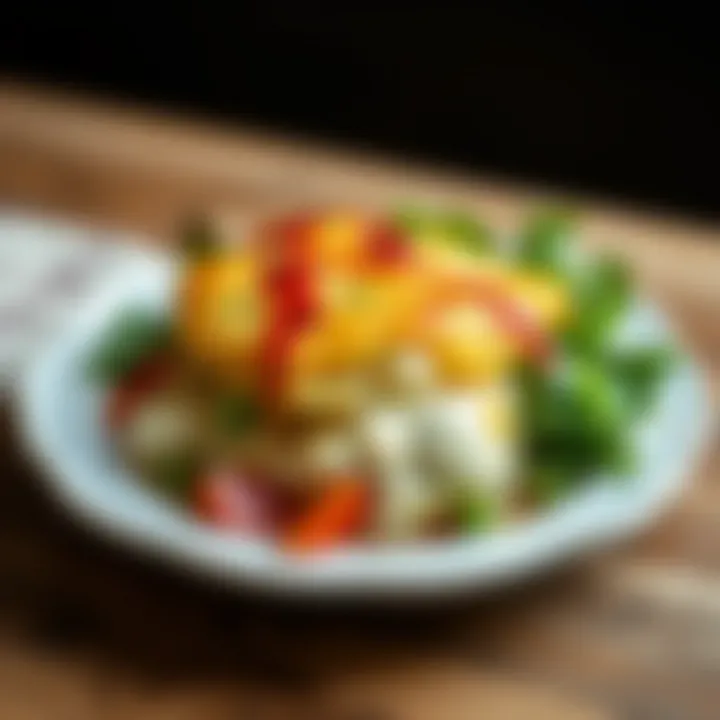 A comforting bowl of scalloped potatoes served alongside a green salad