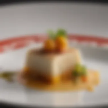 A close-up of a beautifully plated sour tout dish, emphasizing its exquisite presentation.