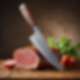 A beautifully crafted meat carving knife showcasing its elegant design.