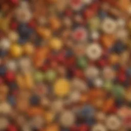 Close-up of colorful food items showcasing allergens