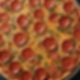A close-up of a personal pizza stone showcasing its surface texture