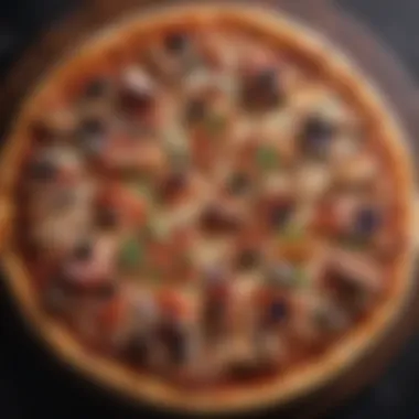 A beautifully garnished pizza placed on a personal pizza stone