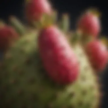 Vibrant prickly pear fruit on a cactus