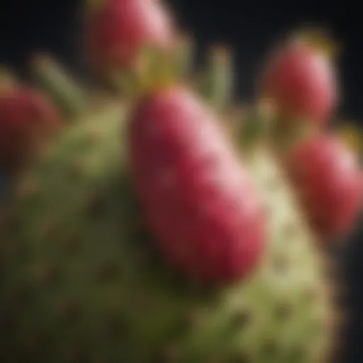 Vibrant prickly pear fruit on a cactus