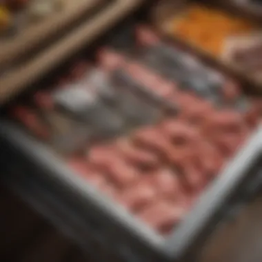 Optimal Kitchen Organization with Meat Tongs A well-organized kitchen drawer showcasing neatly arranged meat tongs alongside other essential tools.