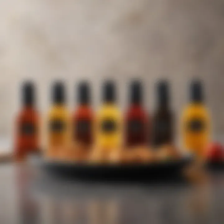 Different types of oils lined up for air fryer use