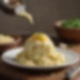Elegant presentation of mashed potatoes made with the ricer