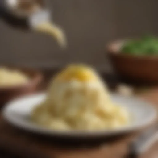 Elegant presentation of mashed potatoes made with the ricer