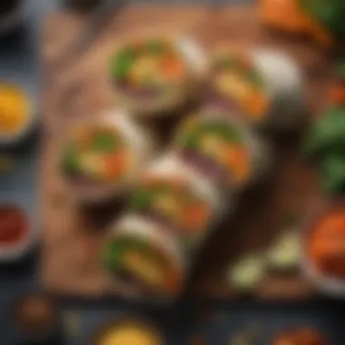 Colorful Vegan Wraps for Easy Outdoor Meals Satisfying vegan wrap filled with colorful veggies