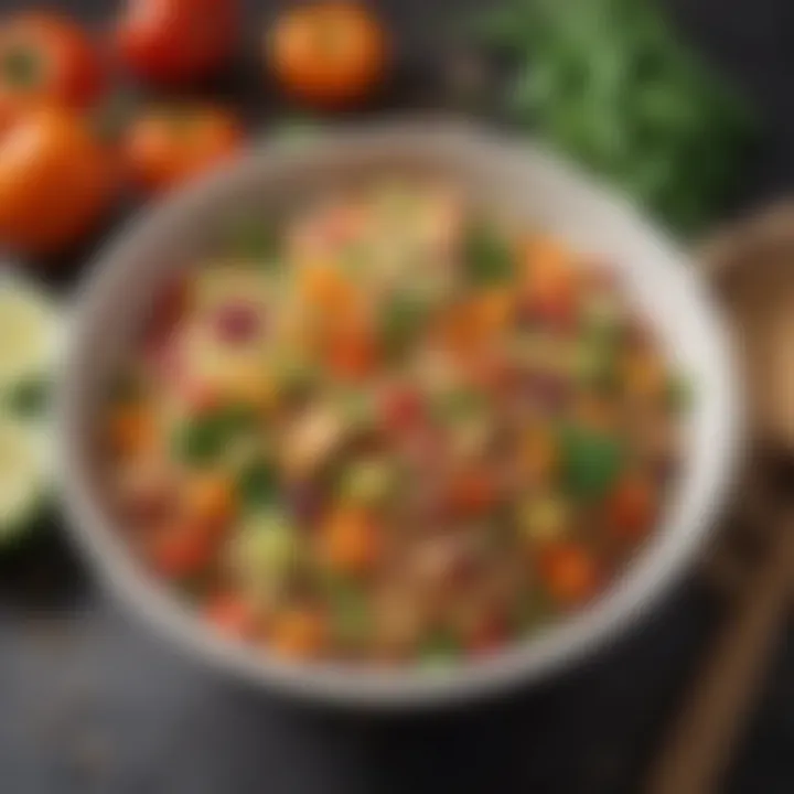 A vibrant bowl of quinoa salad with colorful vegetables