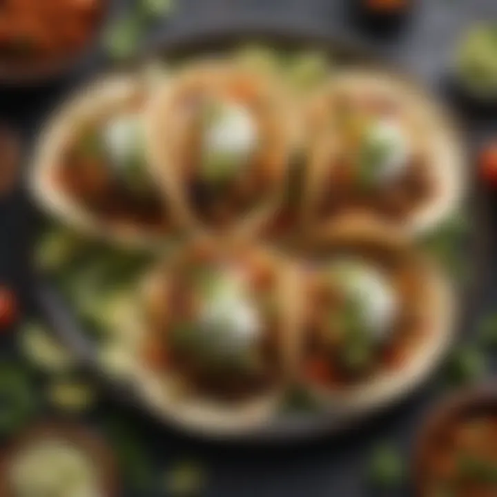 A tempting plate of vegan tacos filled with fresh ingredients