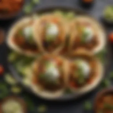 Flavorful Vegan Tacos A tempting plate of vegan tacos filled with fresh ingredients