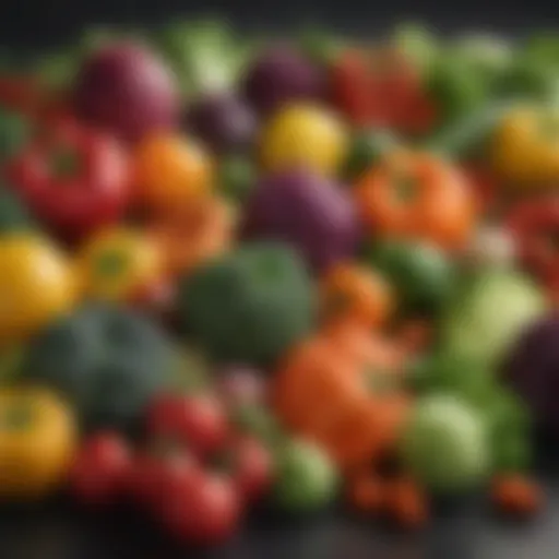 Colorful array of fresh vegetables rich in antioxidants