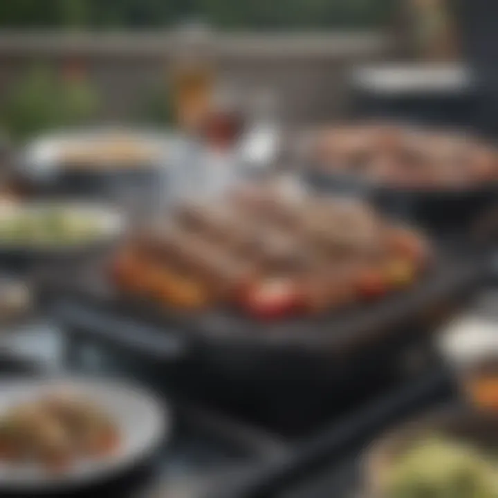 An array of gourmet dishes prepared on the Weber Genesis II grill highlighting its versatility and performance