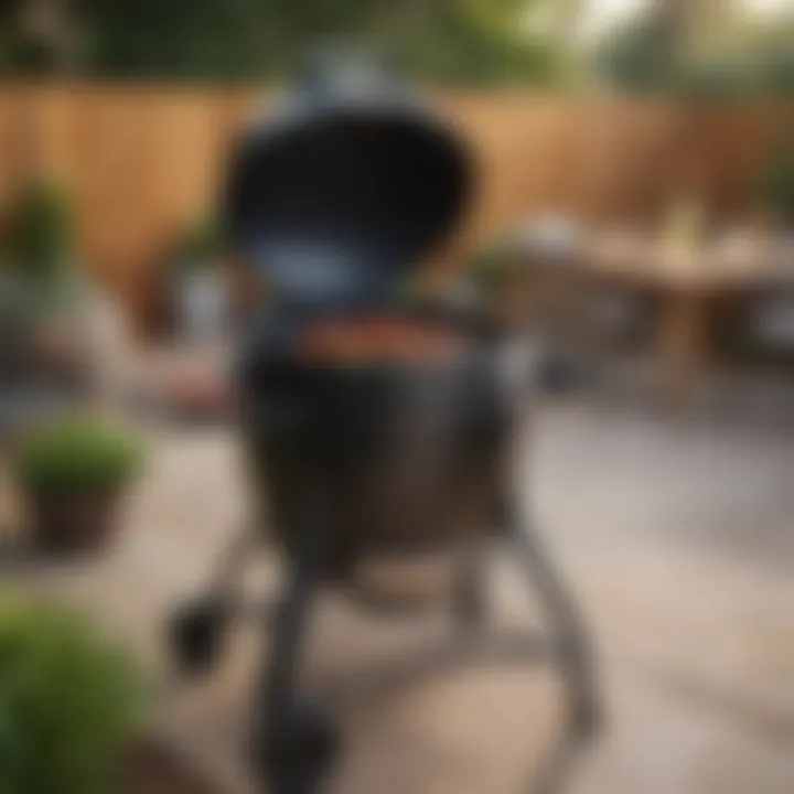 Weber Kamado in a backyard setting