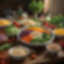 A vibrant assortment of fresh vegetables and grains ready for meal prep