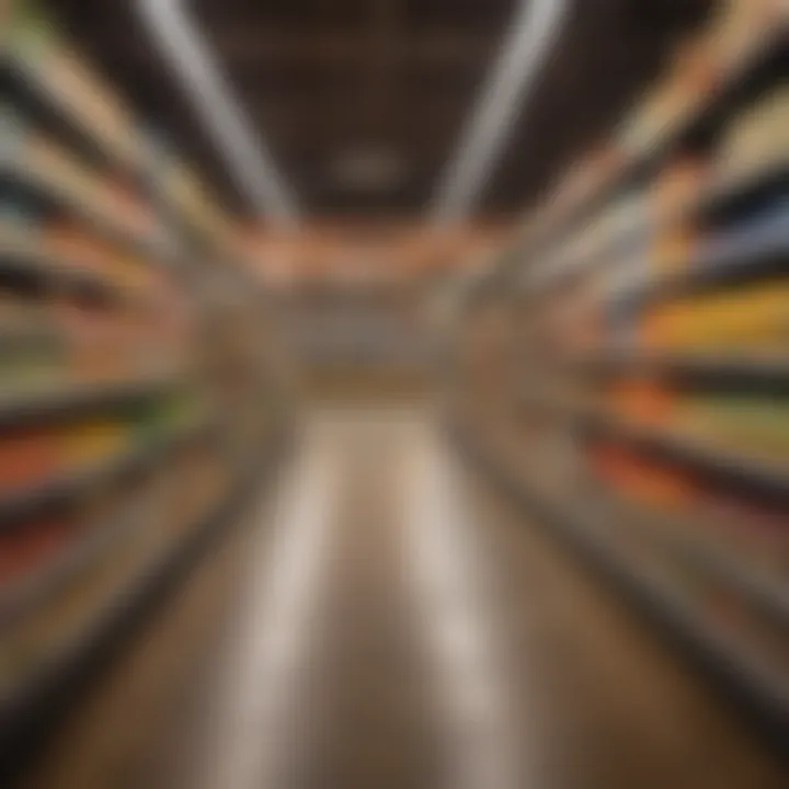 A vibrant grocery aisle filled with various products