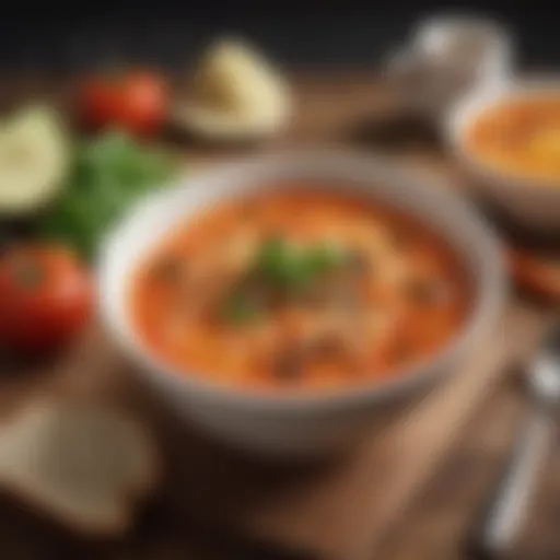 A vibrant bowl of WeightWatchers soup showcasing fresh ingredients.