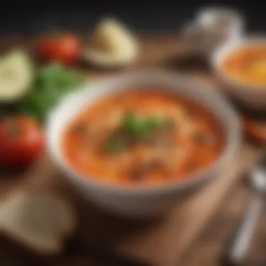 Vibrant WeightWatchers Soup A vibrant bowl of WeightWatchers soup showcasing fresh ingredients.