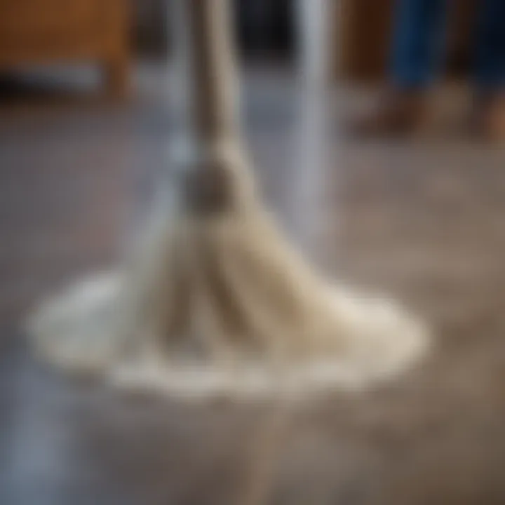 A well-maintained swirl mop ready for the next cleaning session