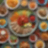 Colorful plate of assorted healthy lunch items for preschoolers