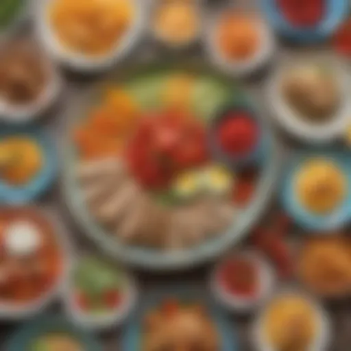 Colorful plate of assorted healthy lunch items for preschoolers